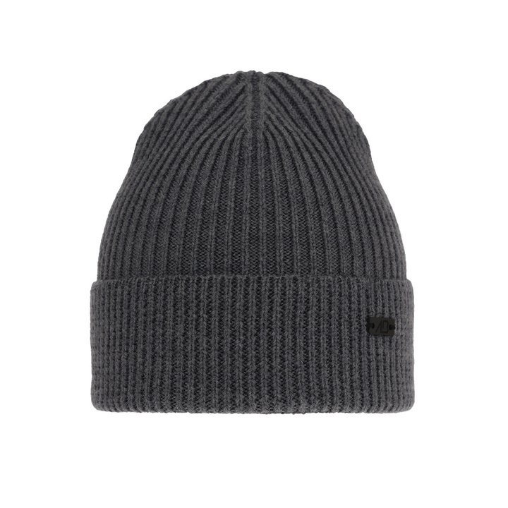 Czapka zimowa męska, szara, 100% wełniana merino Owen