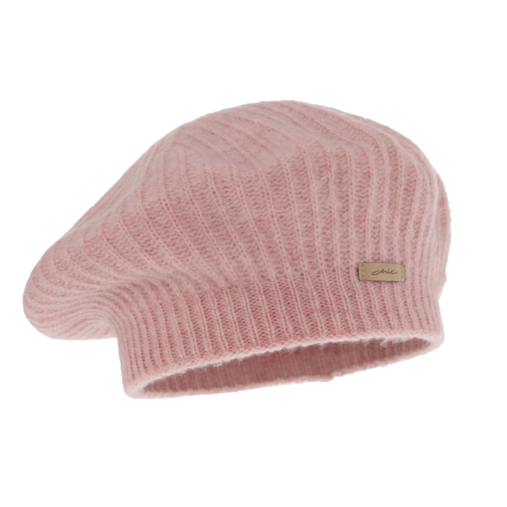Beret damski zimowy, różowy, Grace