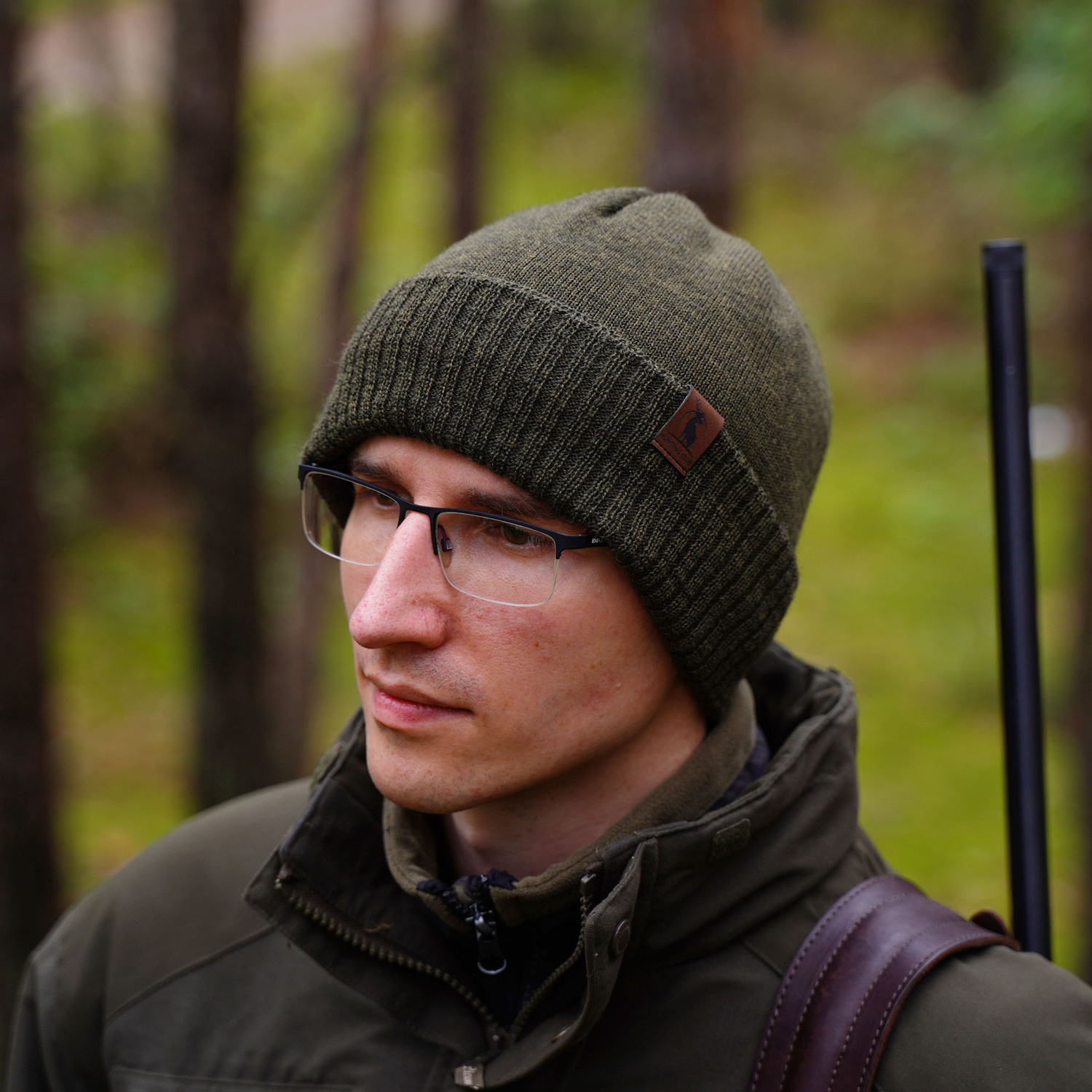 Czapka zimowa męska, szara, z wełną merino Hogan