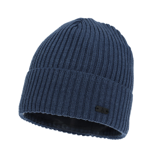 Czapka zimowa męska, niebieska, z wełną merino, Jeffrey