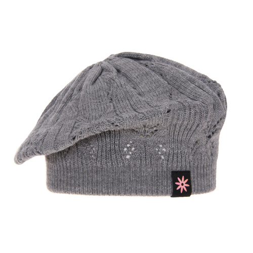 Beret dla dziewczynki jesienny, wiosenny, szary, Marcela