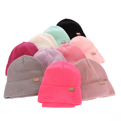 Czapka i komin dla dziewczynki jesienny, wiosenny komplet, z bawełną, różowy Alona