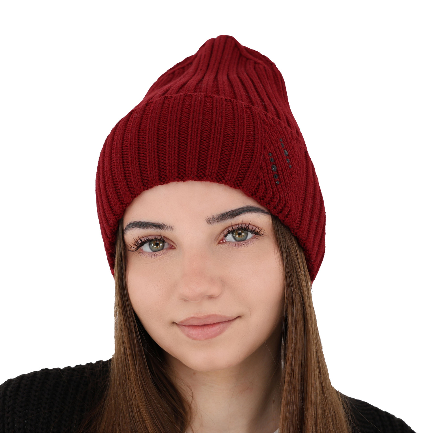 Czapka zimowa damska, beżowa, 100% wełniana merino Ariga