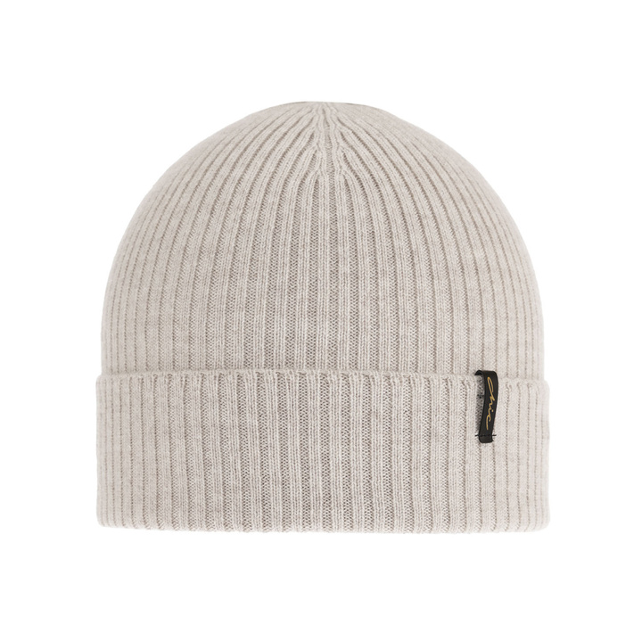 Czapka zimowa damska, beżowa, 100% wełniana merino Megan