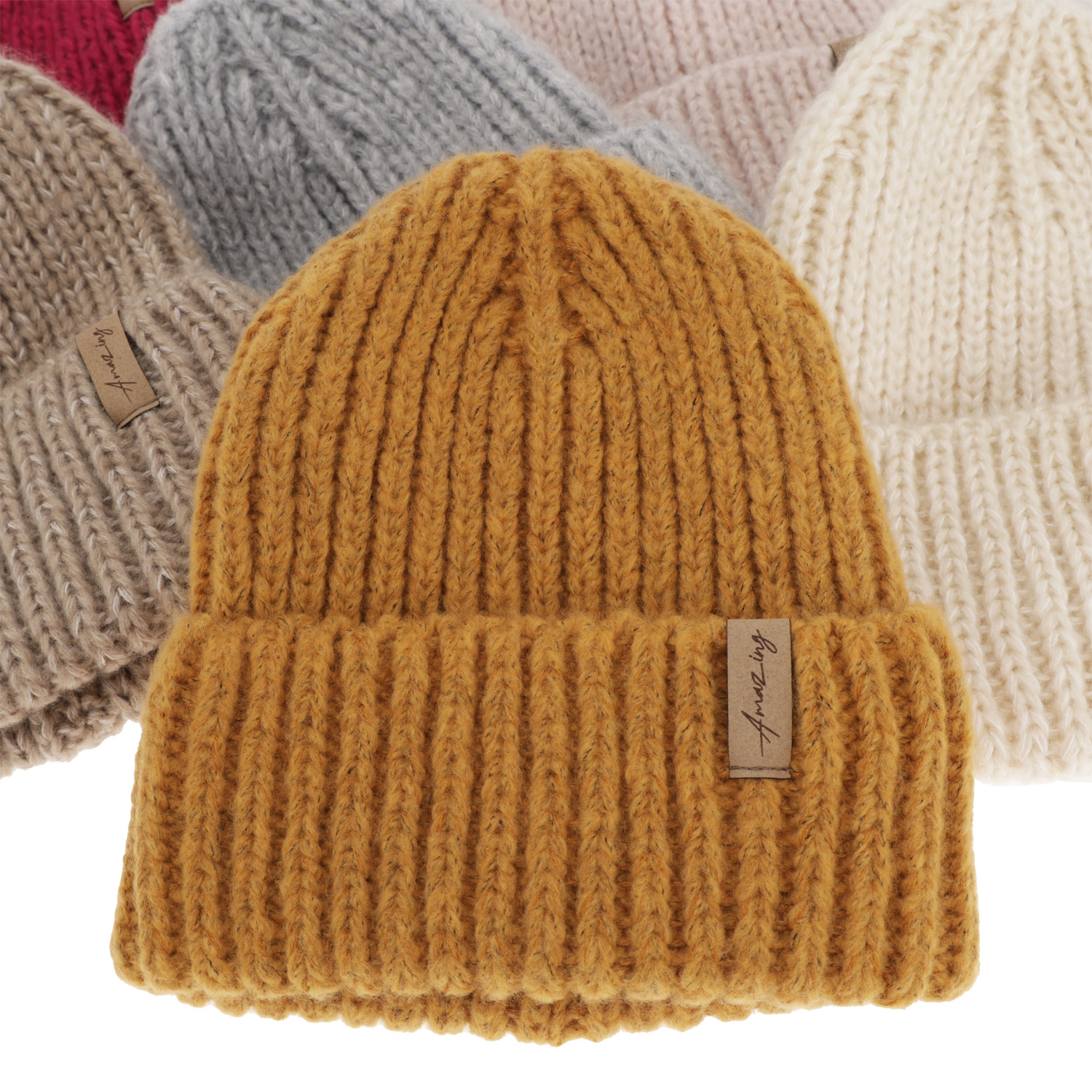 Czapka zimowa damska, fioletowa, z wełną merino Caro