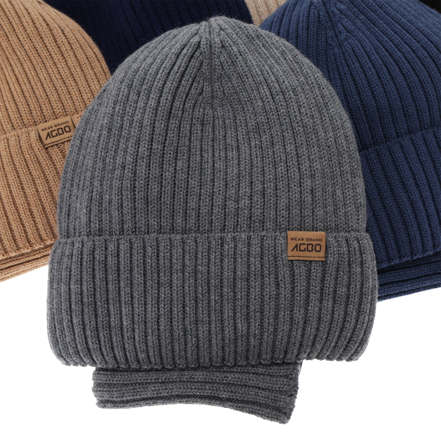 Czapka i komin dla chłopca, zimowy komplet, 100% wełniany merino, z podszyciem z wełny merino, camel Domin