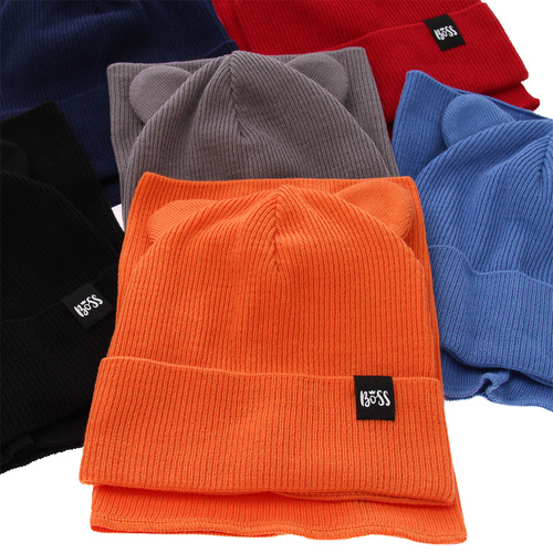 Czapka i komin dla chłopca jesienny, wiosenny komplet, z bawełną, beżowy Grajan