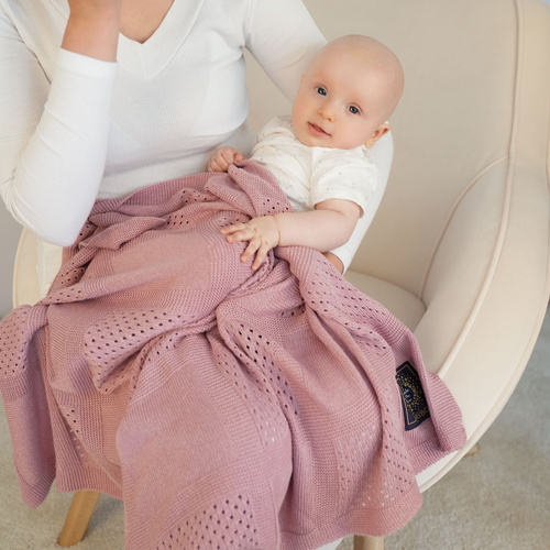 Kocyk bambusowo-bawełniany dla dziecka, niemowlaka, szary, delikatny Domino