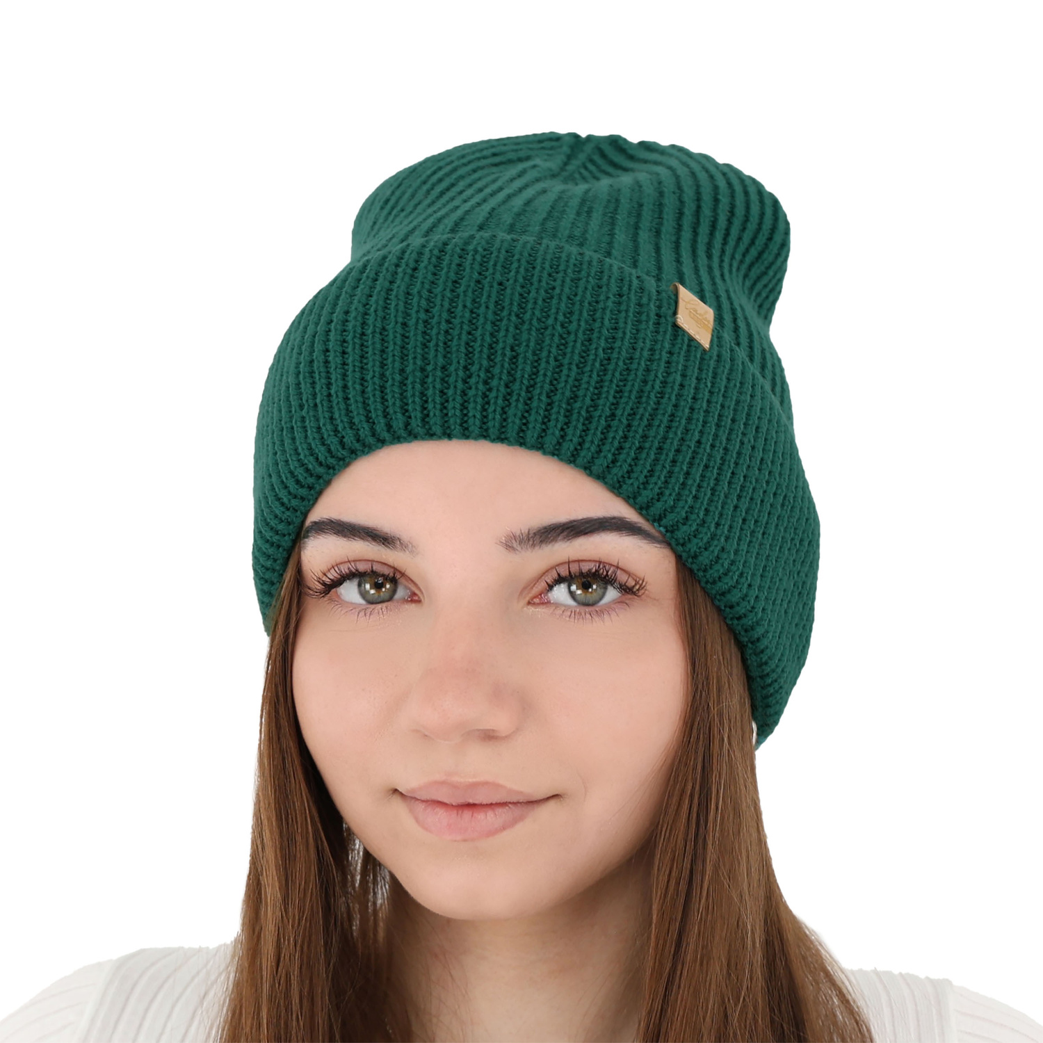 Czapka zimowa damska, czarna, 100% wełniana merino Isla