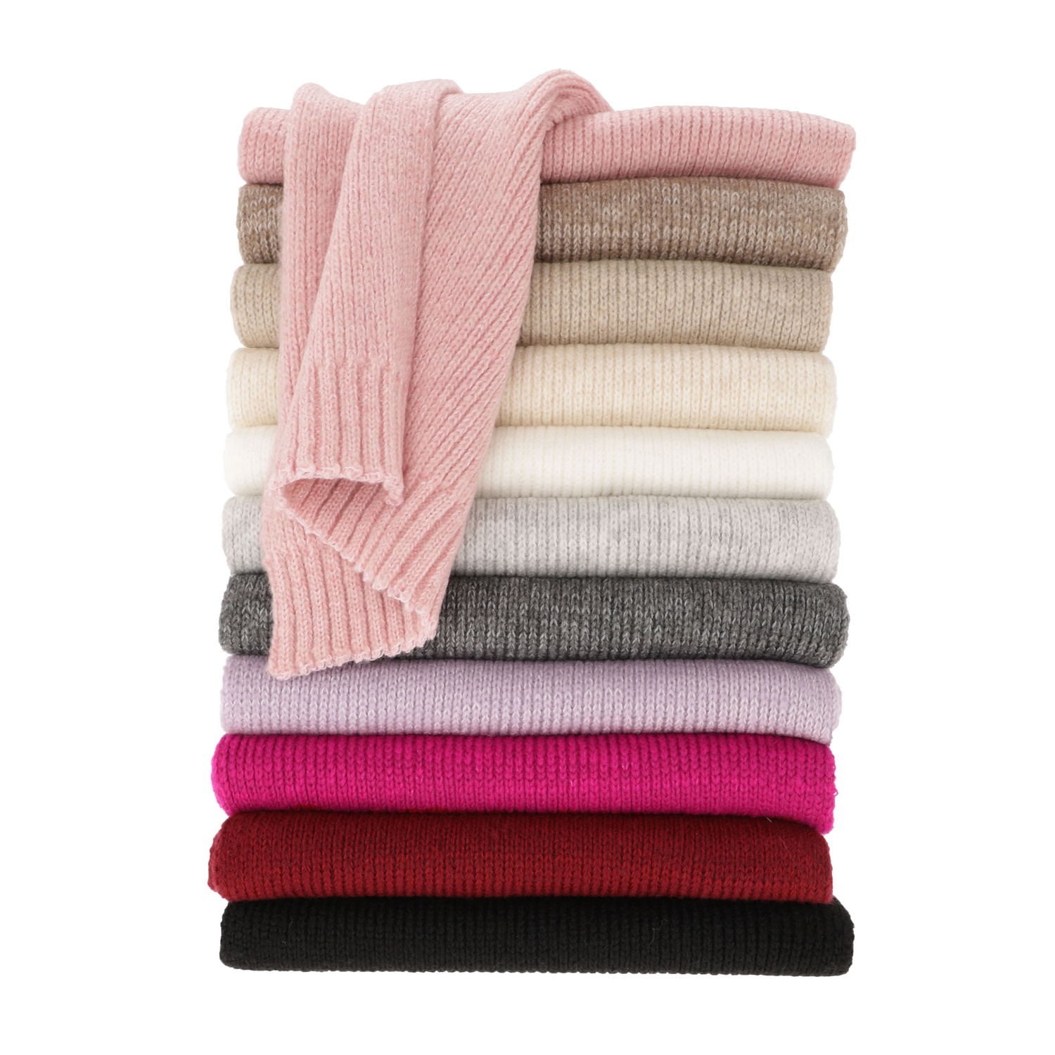 Szalik zimowy damski, fioletowy, z wełną Loretta