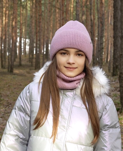 Czapka i komin dla dziewczynki zimowy komplet, miodowy Korsyka