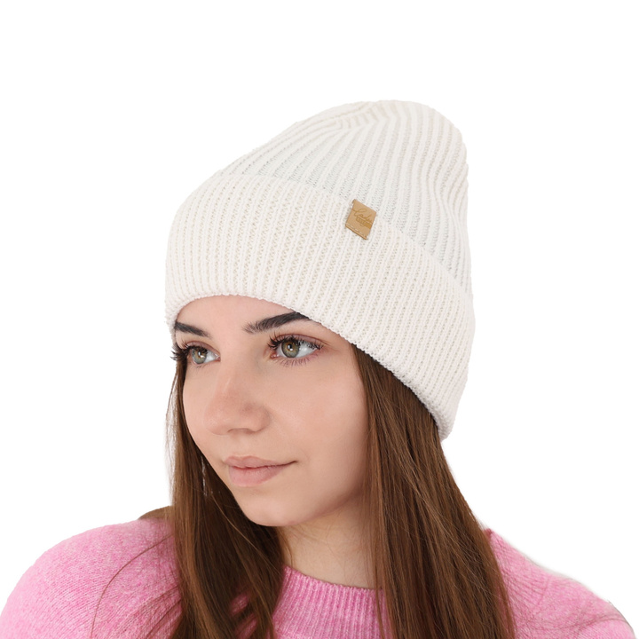 Czapka zimowa damska, brązowa, 100% wełniana merino Isla