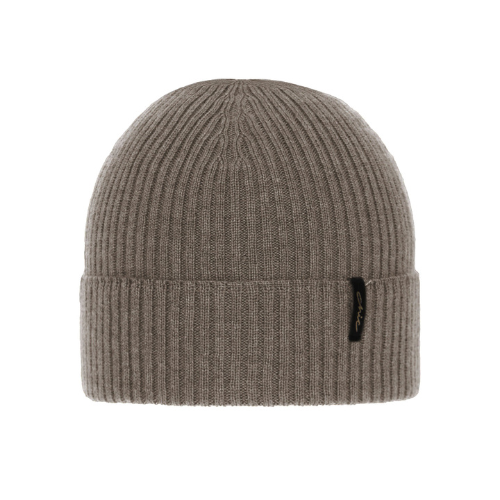 Czapka zimowa, jesienna, wiosenna damska, brązowa, 100% wełniana merino Megan