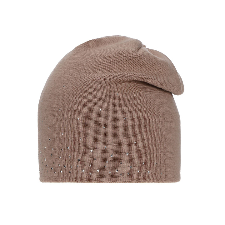 Czapka zimowa damska, różowa, z wełną merino, Minerwa