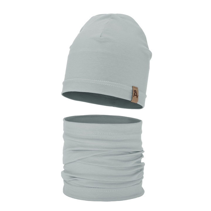 Czapka i komin dla chłopca, jesienny/ wiosenny komplet szary Griffin