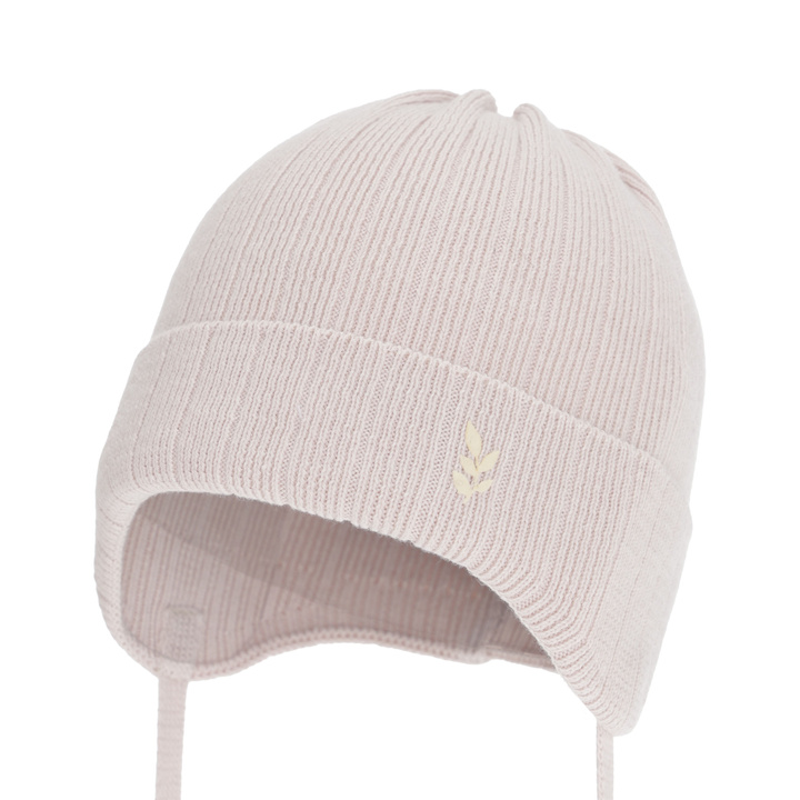 Czapka jesienna, wiosenna dla dziewczynki, beżowa, 100% bawełniana, Zanetta