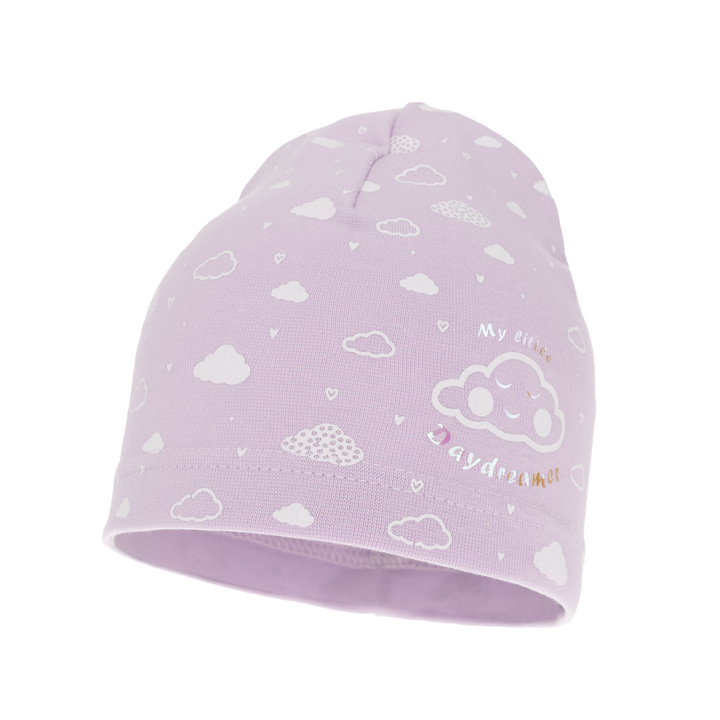 Czapka bawełniana dla dziewczynki jesienna, wiosenna, fioletowa Klaudyna
