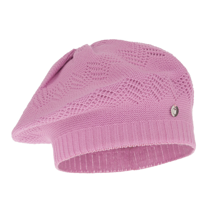 Beret dla dziewczynki jesienny, wiosenny, fioletowy, ażurowy Filadelfia