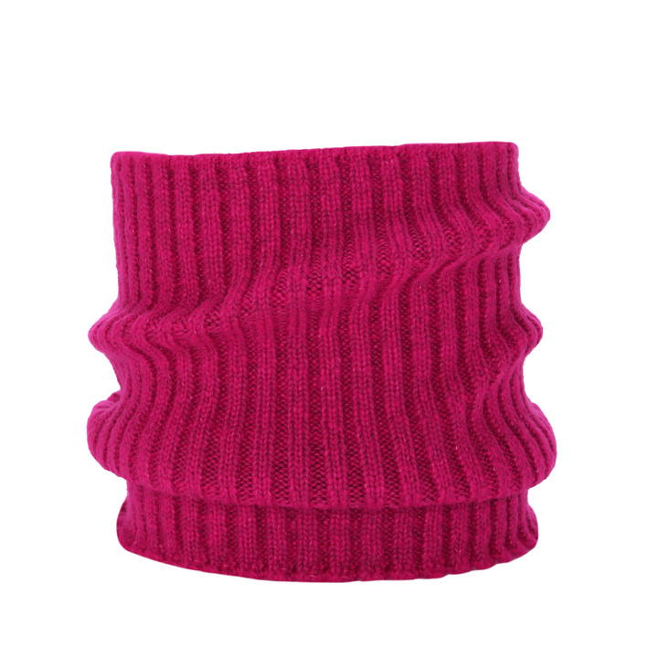 Komin zimowy damski, amarantowy, z wełną merino, Besta