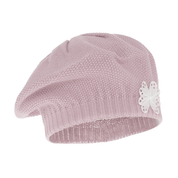 Beret dla dziewczynki jesienny, wiosenny, liliowy, Costanza