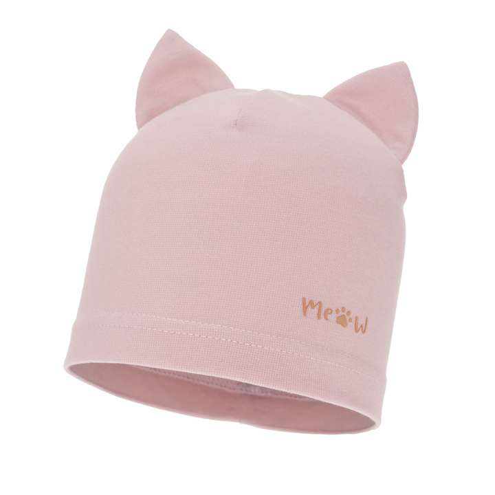 Czapka bawełniana dla dziewczynki jesienna, wiosenna, różowa, Jaspera
