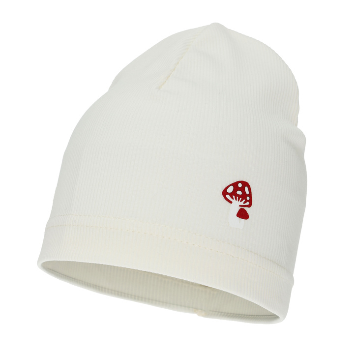 Czapka dla dziewczynki jesienna, wiosenna, kremowa, bawełniana Balma