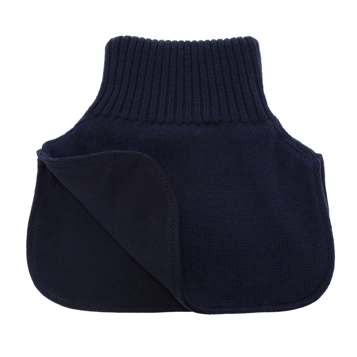 Golf zimowy dla chłopca, 100% wełniany merino, podszyty bawełną, granatowy Tiket