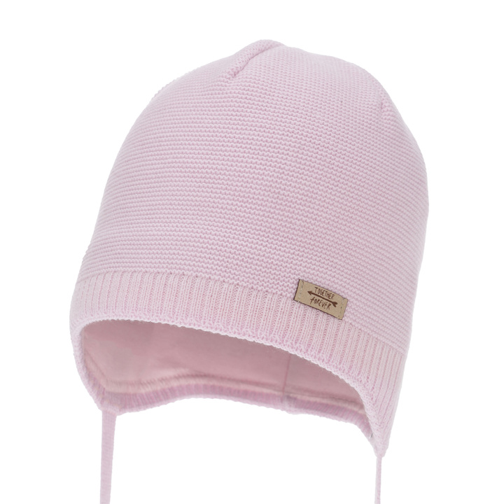 Czapka jesienna, wiosenna dla dziewczynki, liliowa, wiązana Svenja