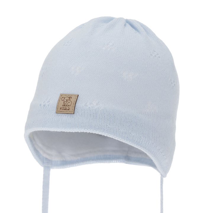 Czapka wiosenna, jesienna dla chłopca, wiązana, błękitna Slate