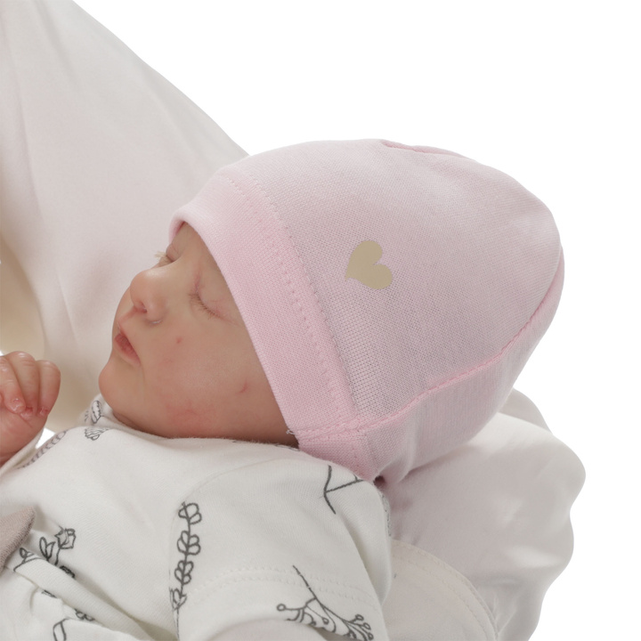 Czapka bawełniana jesienna, wiosenna dla dziewczynki, różowa Nestie