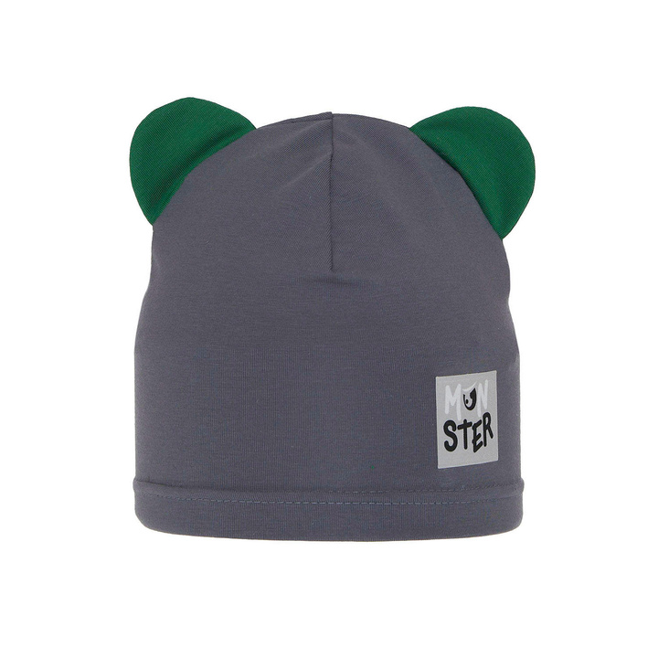 Czapka jesienna, wiosenna dla chłopca, szara, bawełniana Jugo