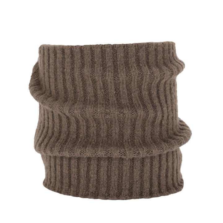 Komin zimowy męski, brązowy, z wełną merino Best