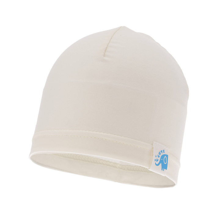 Czapka bawełniana dla chłopca jesienna, wiosenna, kremowa, Alek