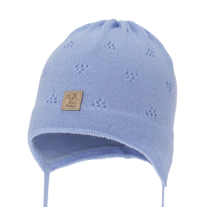 Czapka wiosenna, jesienna dla chłopca, wiązana, niebieska Slate
