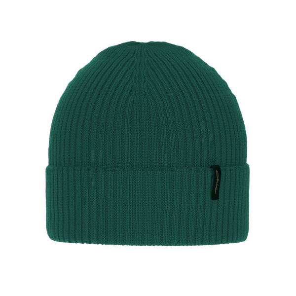 Czapka zimowa damska, szmaragdowa, 100% wełniana merino Megan