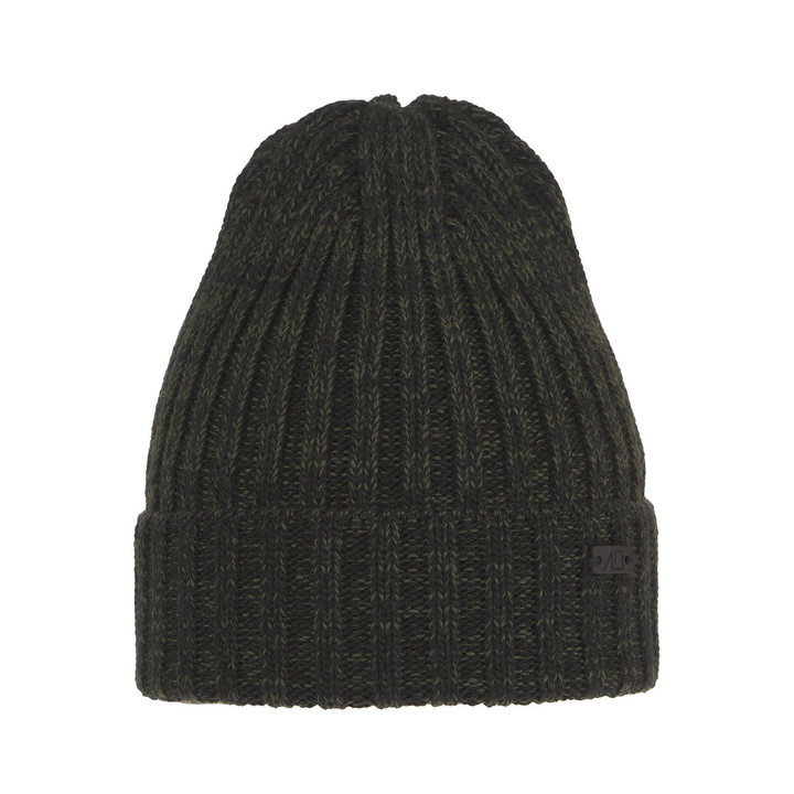 Czapka zimowa męska, khaki, z wełny merino, Timon