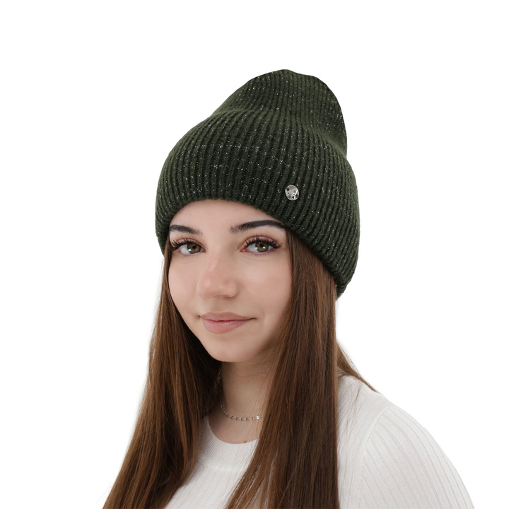 Czapka zimowa damska, khaki, Amaris