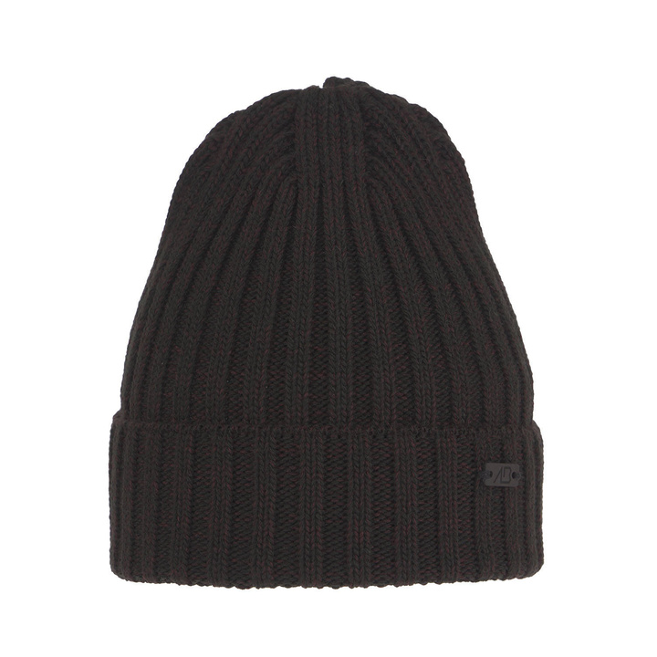 Czapka zimowa męska, bordowa, z wełną merino, Timon