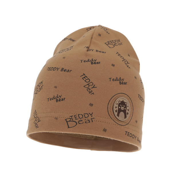 Beret bawełniany dla chłopca jesienny, wiosenny, camel Tedi