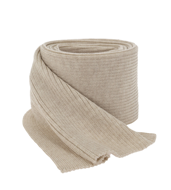 Szalik zimowy damski, beżowy, 100% wełniana merino Jessica