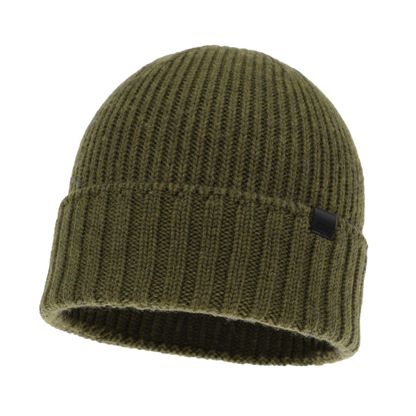 Czapka zimowa męska, zielona, 100% wełniana merino, bezszwowa Bruner