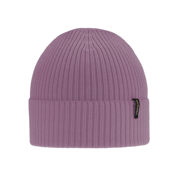 Czapka zimowa damska, różowa, 100% wełniana merino, Megan