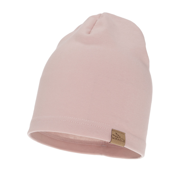 Beret jesienna, wiosenna damska, różowa, bawełniana Brema