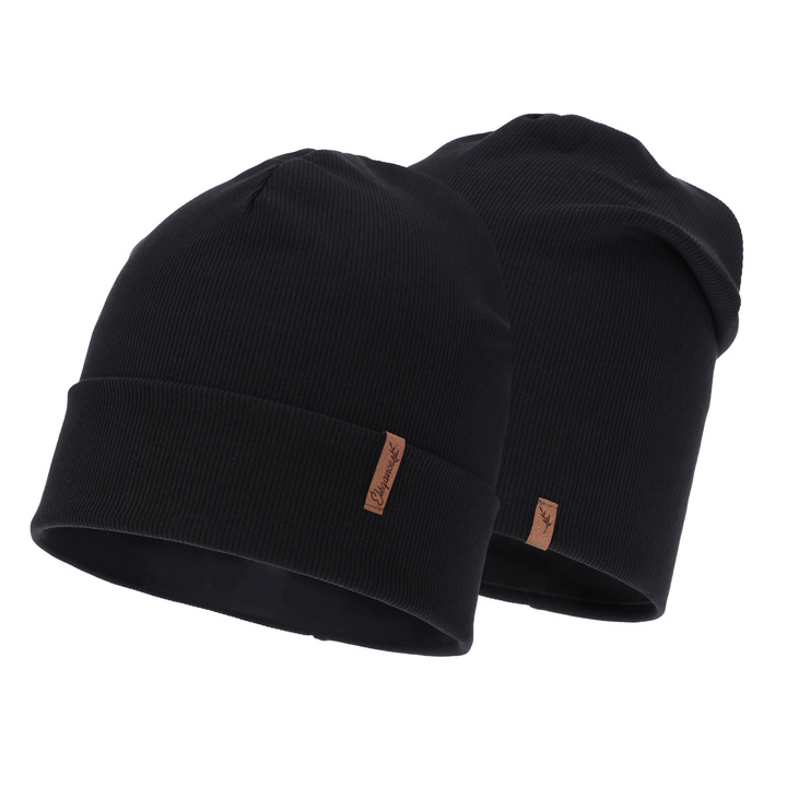 Czapka jesienna, wiosenna damska, czarna, bawełniana Zenita