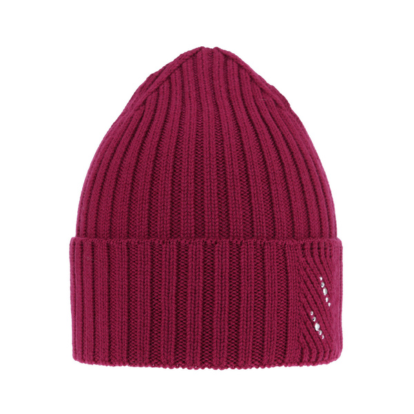 Czapka zimowa damska, różowa, 100% wełniana merino Ariga