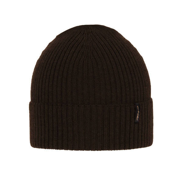 Czapka zimowa damska, brązowa, 100% wełniana merino Megan