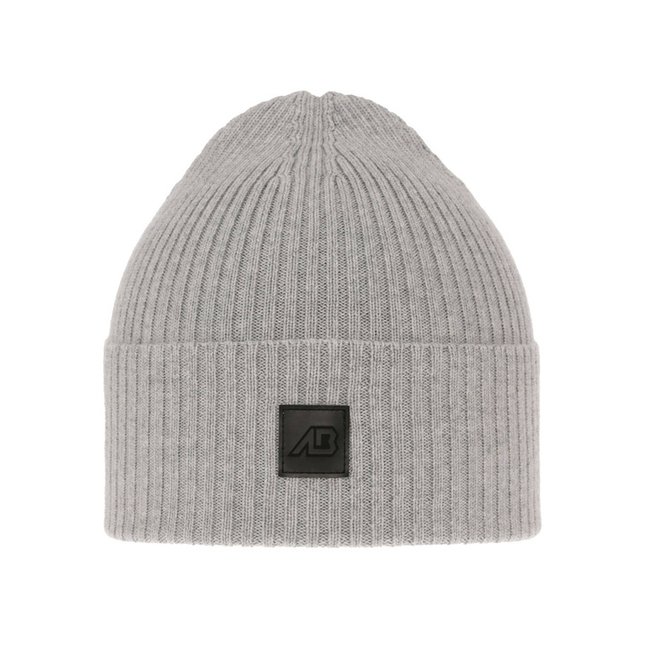 Czapka męska zimowa, wiosenna, szara, 100% wełniana merino, Matias
