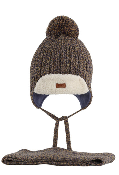 Komplet zimowy dla chłopca: czapka i szalik niebieski Tymon