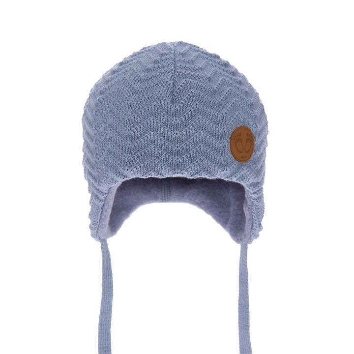 Wiązana czapka niemowlęca zimowa niebieska Malik